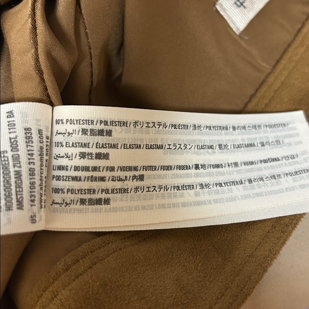Abercrombie & Fitch Camel Faux Suede Skirt Size 10 - Picture 5 of 6